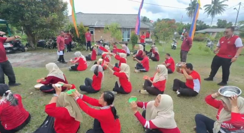 Semarak perayaan HUT RI Ke-80 ala Disprindagkop Lingga. (Foto. Beritalingga/Yud)
